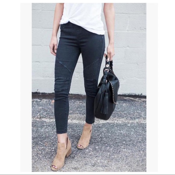 Must Have Motto Zipper trim skinny leggings - Picture 2 of 8